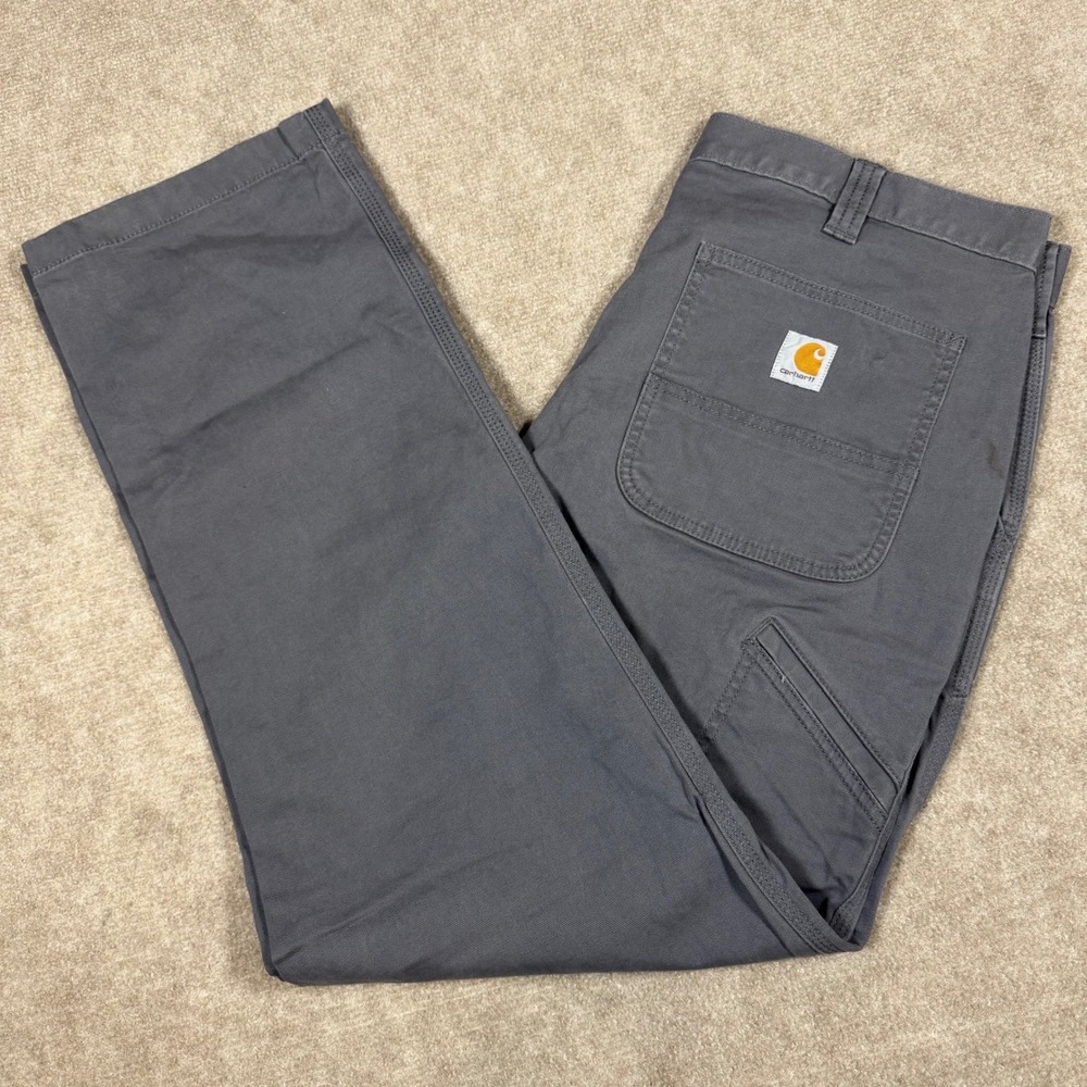 Carhartt Relaxed Fit Canvas Work Pant Men Charcoal Gray Size 36x32 Utility
